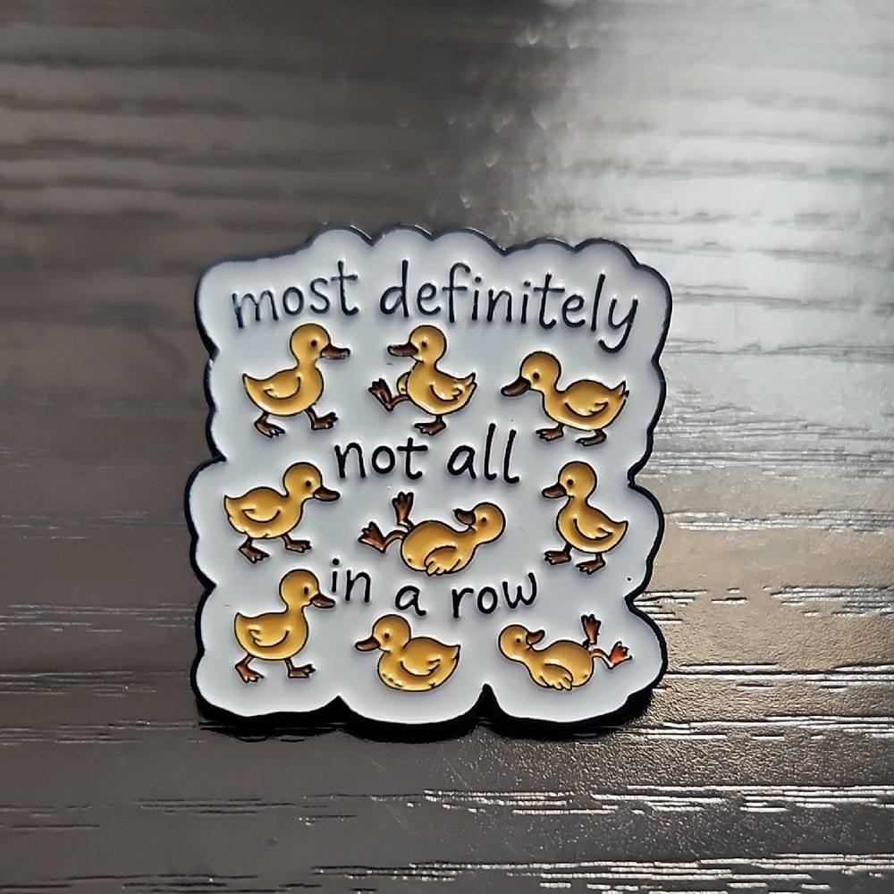 Cute 'Ducks in a Row' Enamel Pin